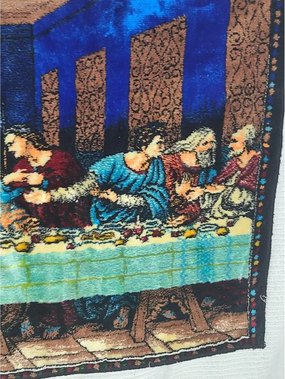 Vtg Velvet Tapestry Cotton Wall Art 39x20